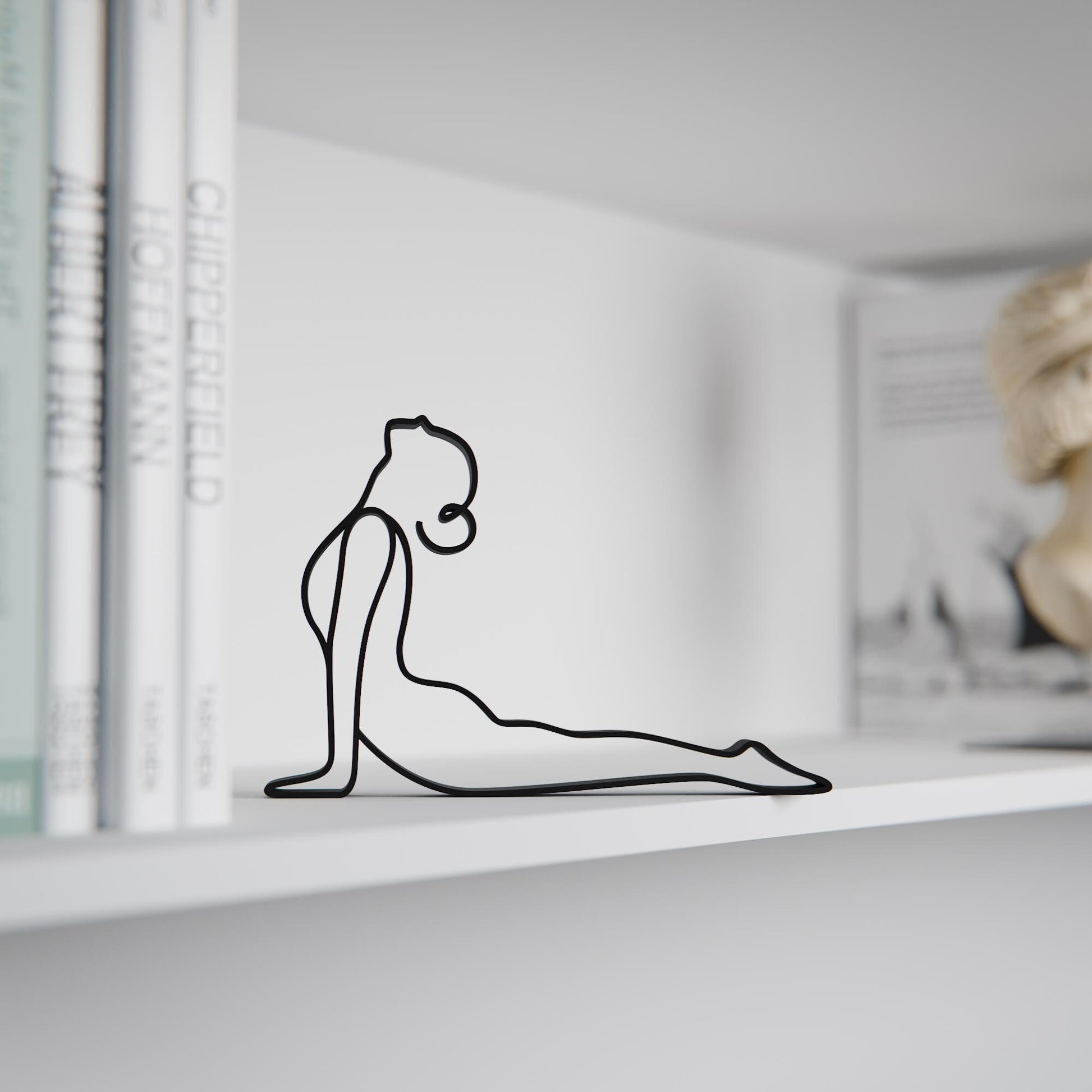 Yoga Upward Facing Dog Pose - Line Art Figure