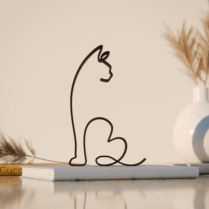 Devon Rex Cat 09 - Line Art Figure