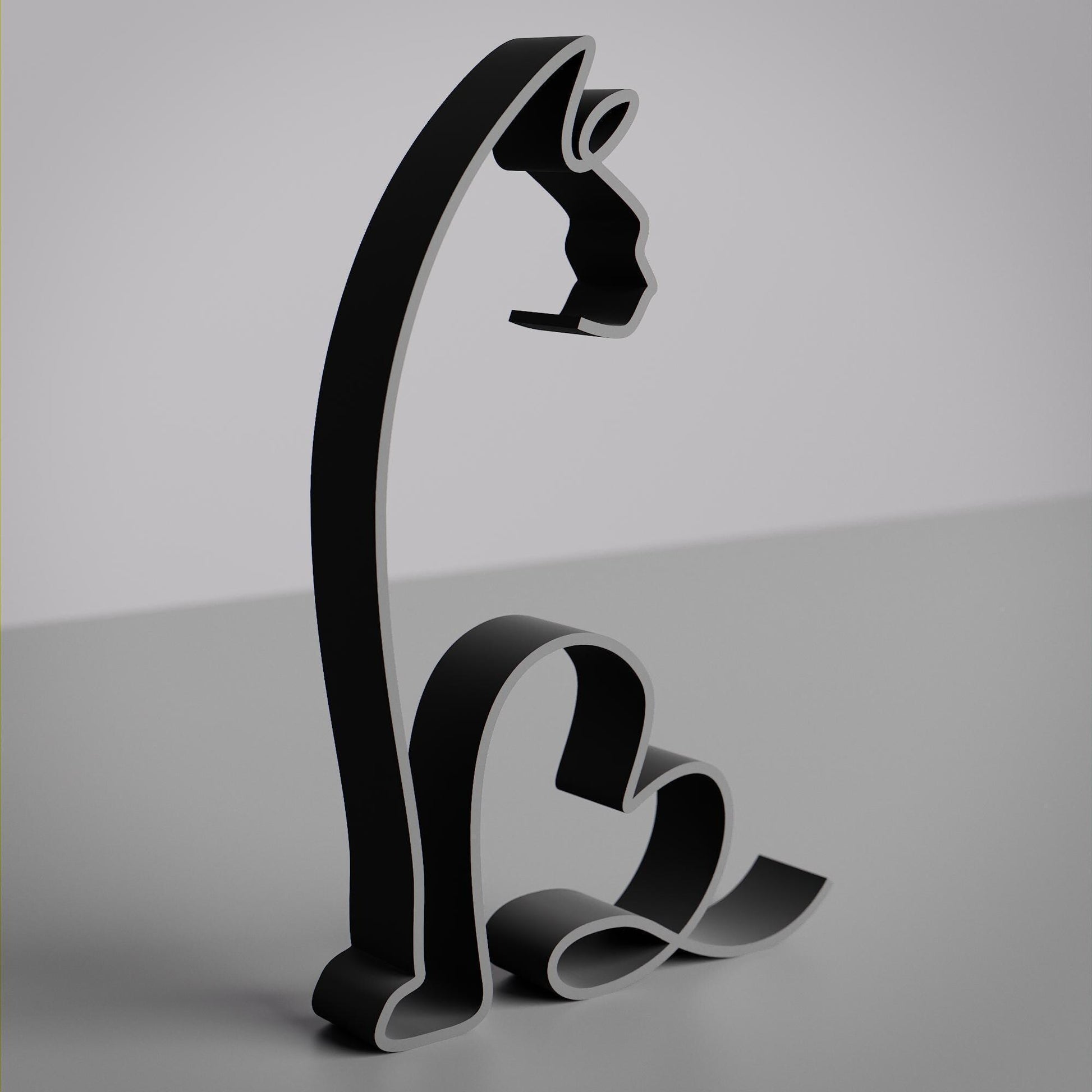 Devon Rex Cat 09 - Line Art Figure