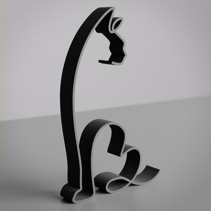 Devon Rex Cat 09 - Line Art Figure