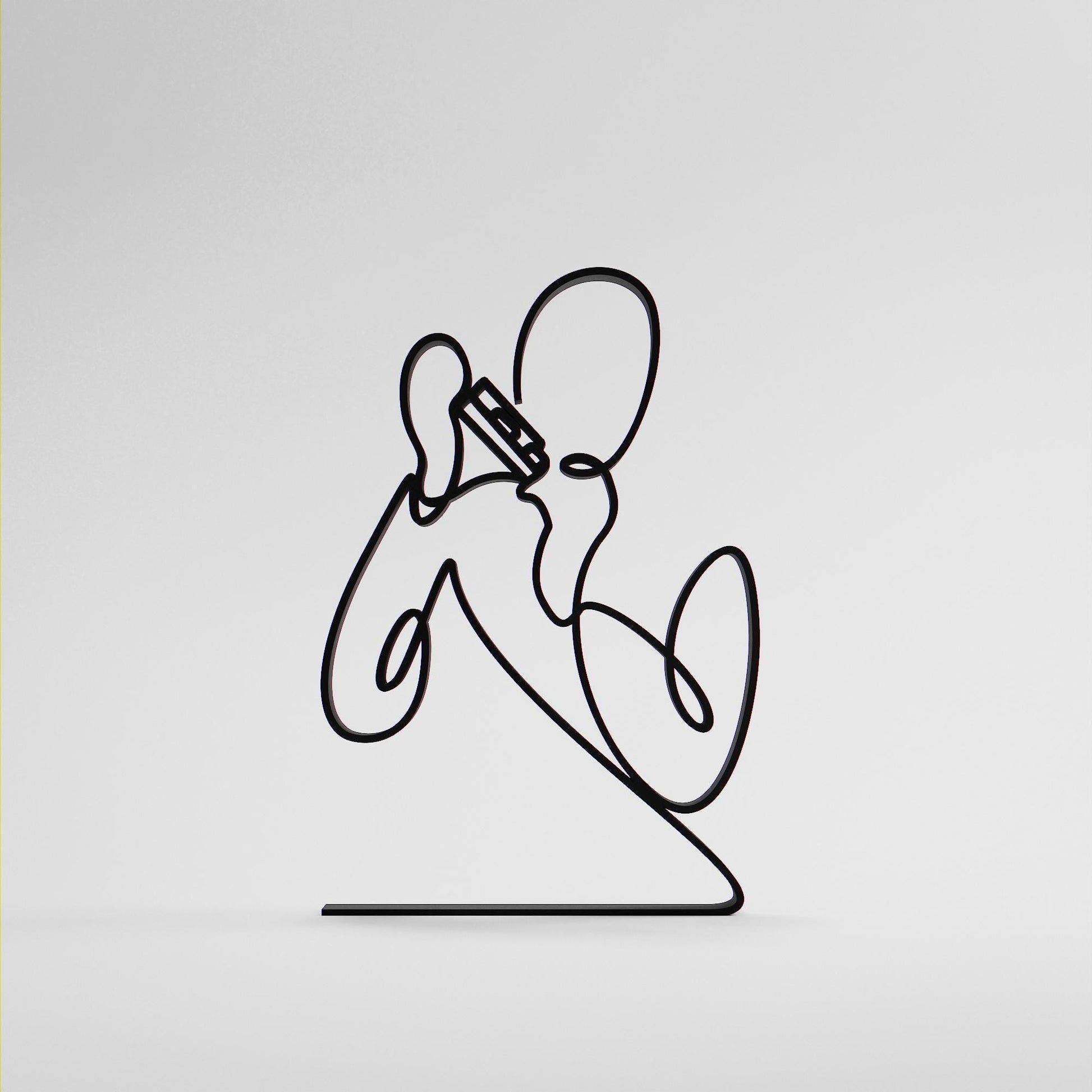 Harmonica Player - Customized Line Art Figure