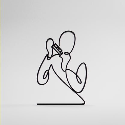 Harmonica Player - Customized Line Art Figure