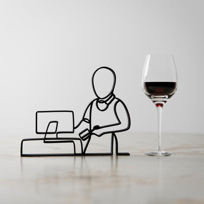 Cashier - Customized Line Art Figure