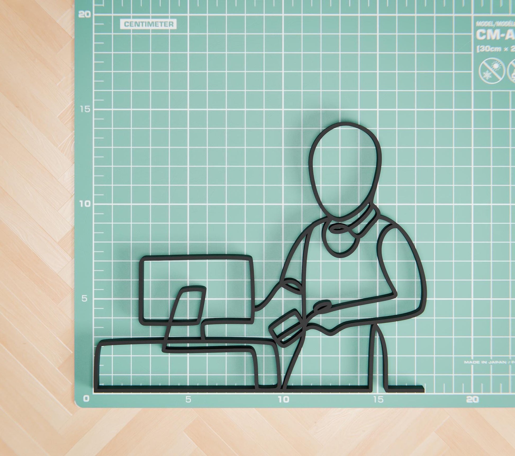 Cashier - Customized Line Art Figure