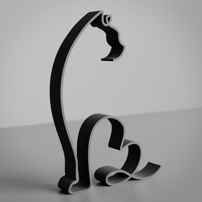 Persian Cat 02 - Line Art Figure