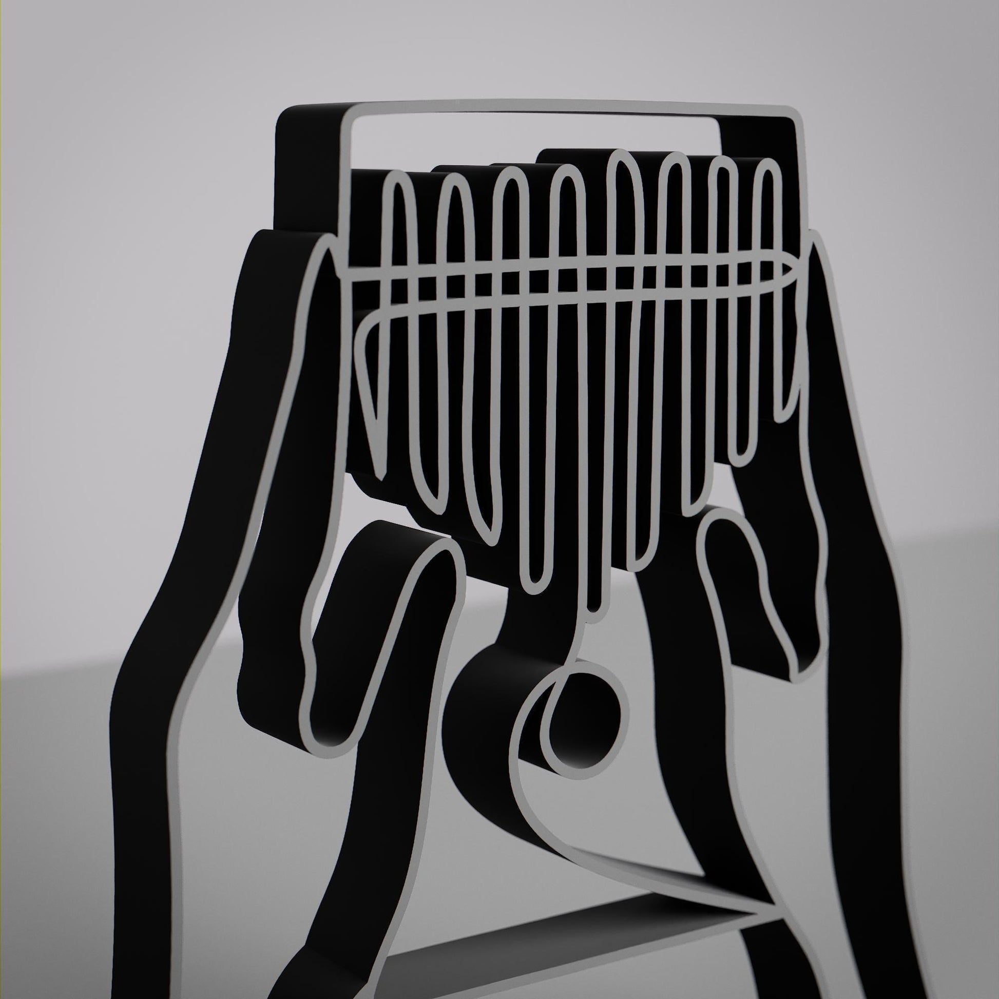 Kalimba Player - Customized Line Art Figure