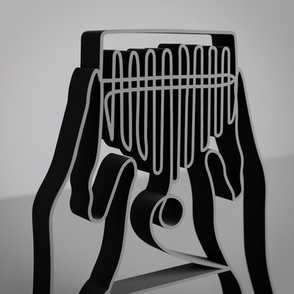 Kalimba Player - Customized Line Art Figure