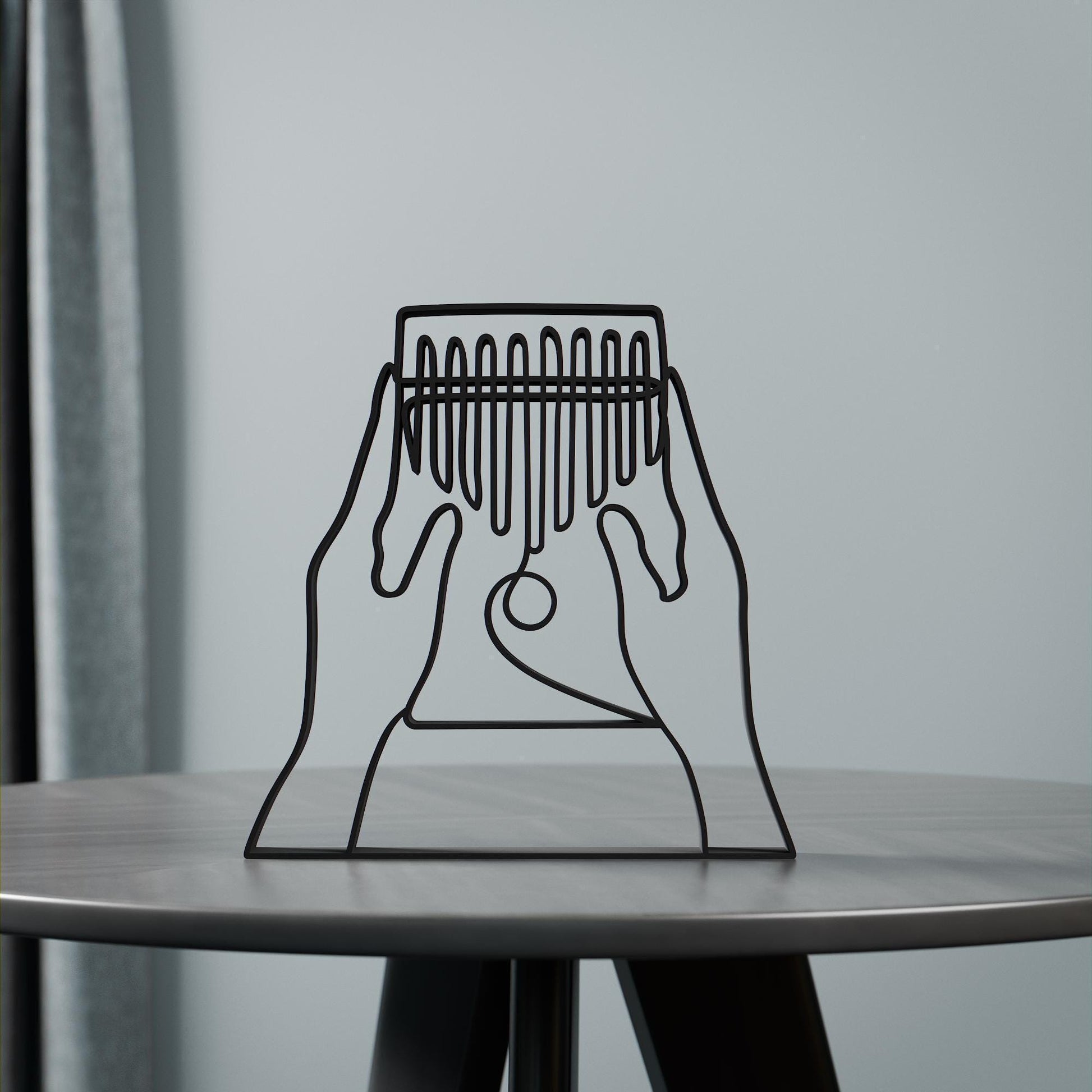 Kalimba Player - Customized Line Art Figure
