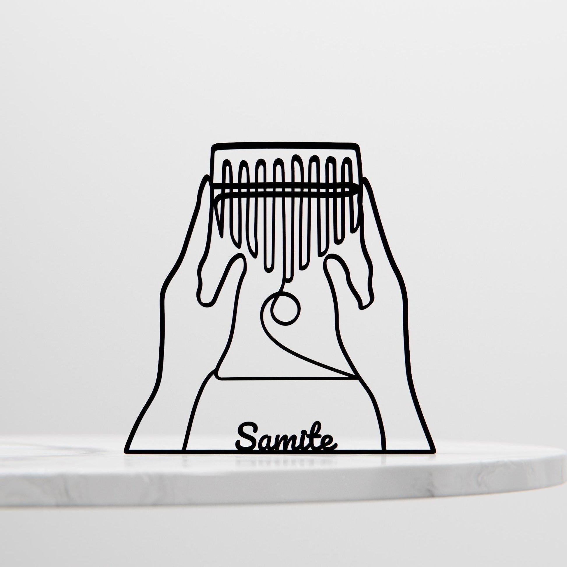 Kalimba Player - Customized Line Art Figure