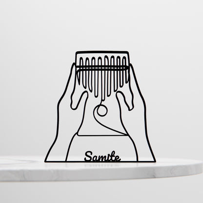 Kalimba Player - Customized Line Art Figure