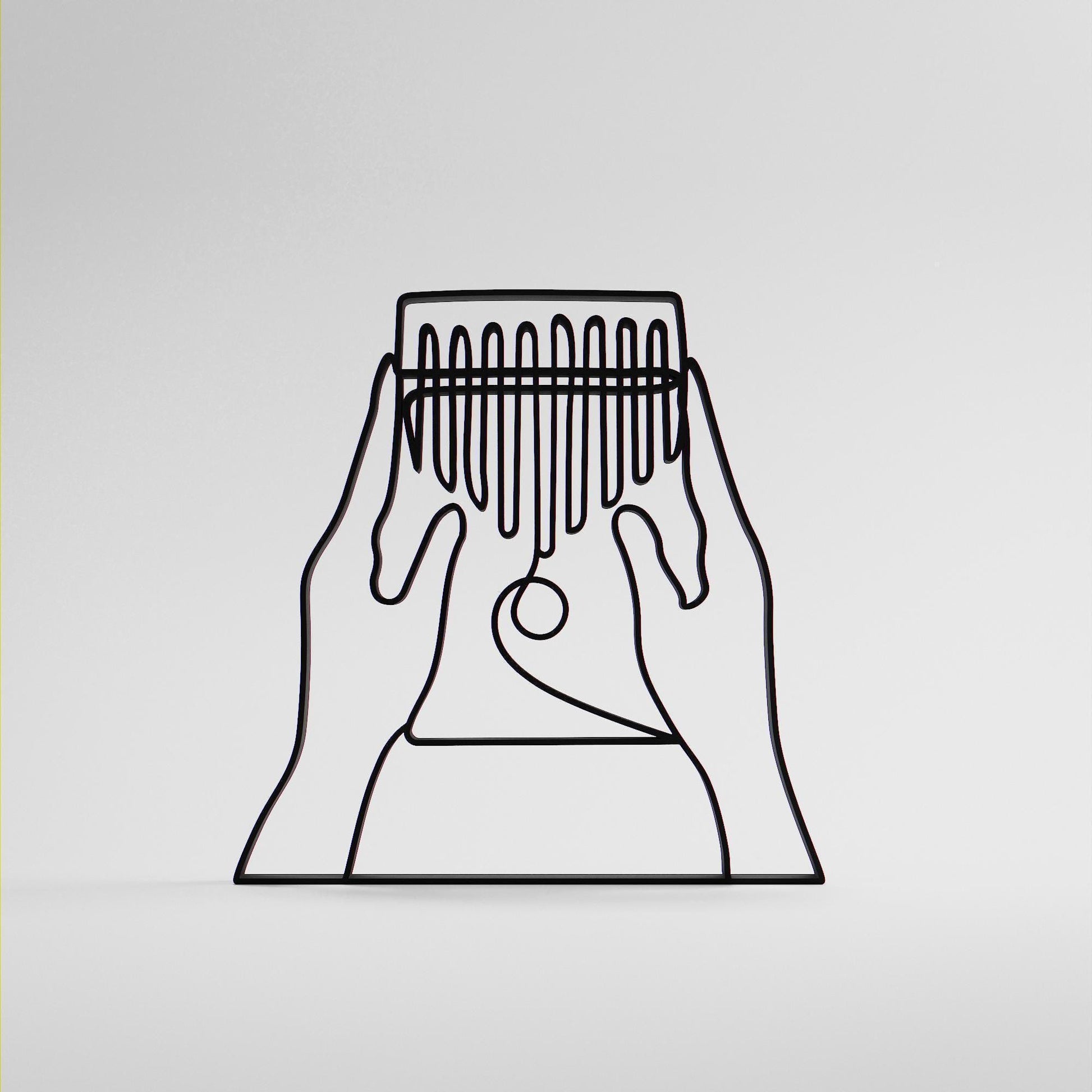Kalimba Player - Customized Line Art Figure