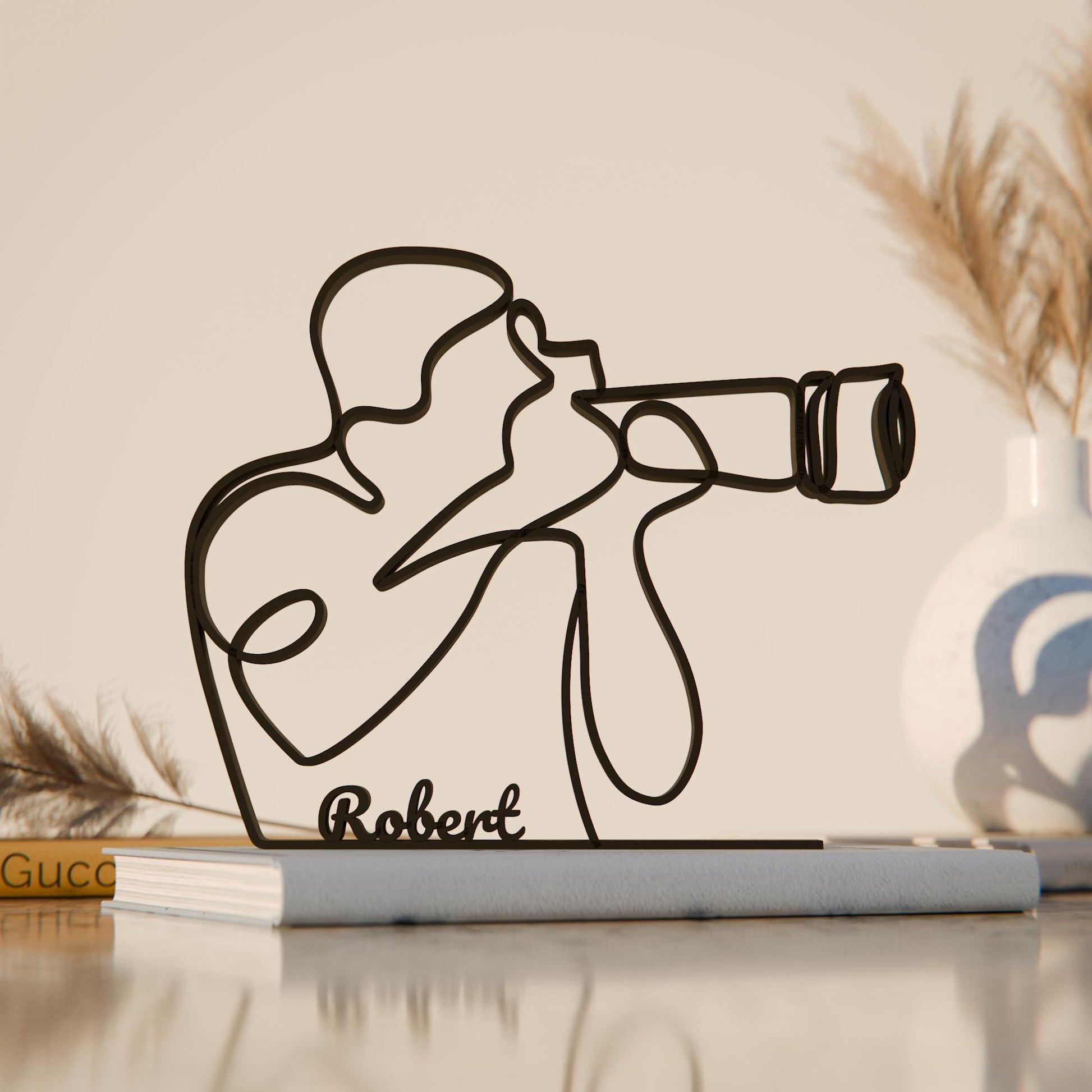 Photographer - Customized Line Art Figure