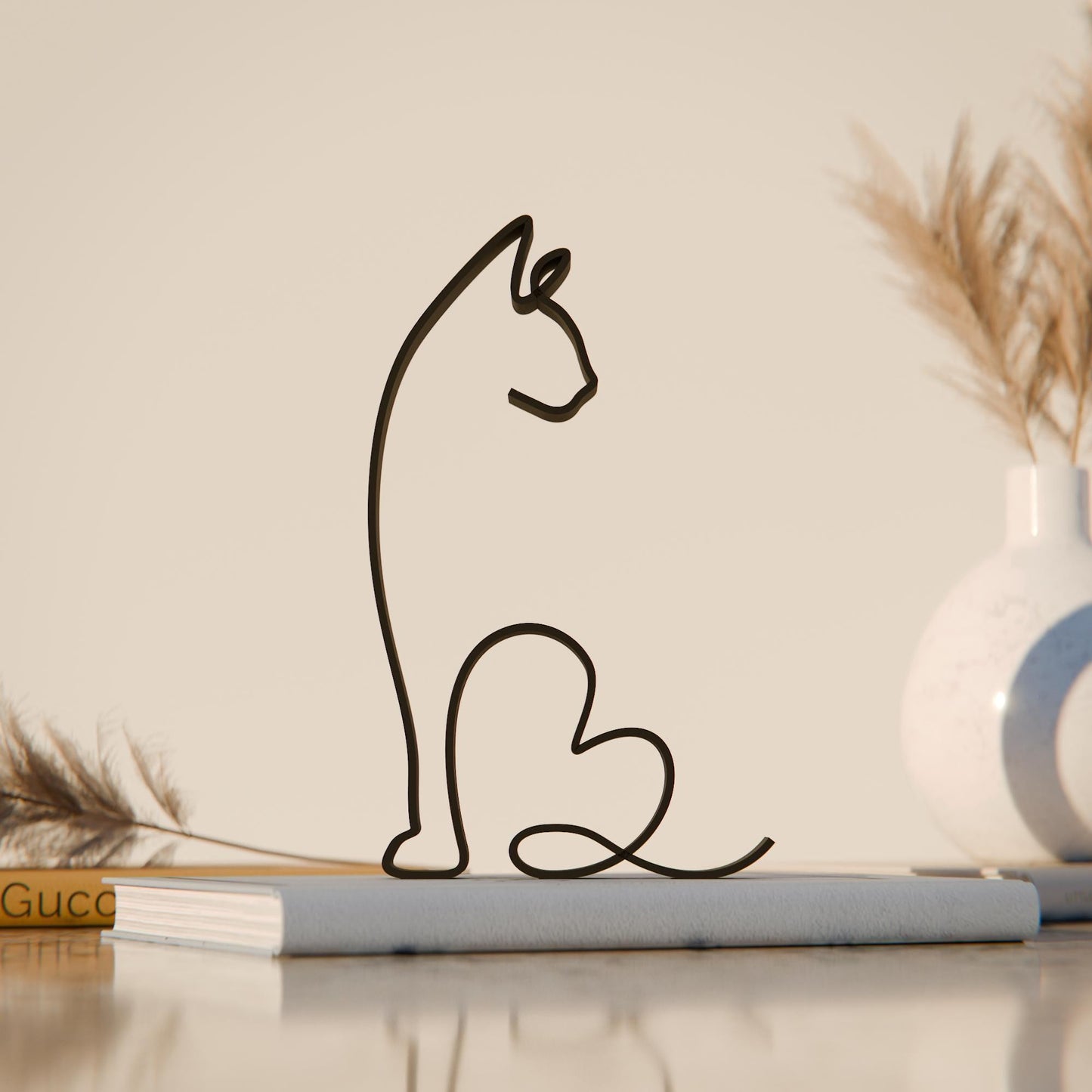 Abyssinian Cat 16 - Line Art Figure