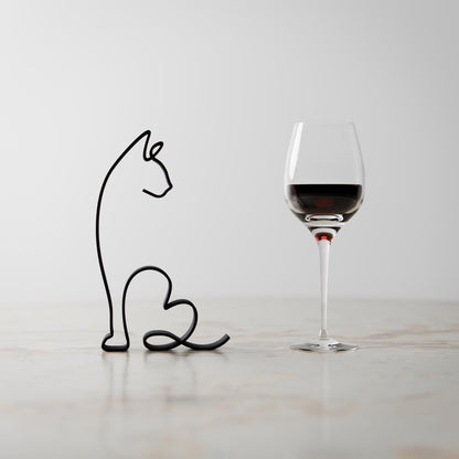 Abyssinian Cat 16 - Line Art Figure