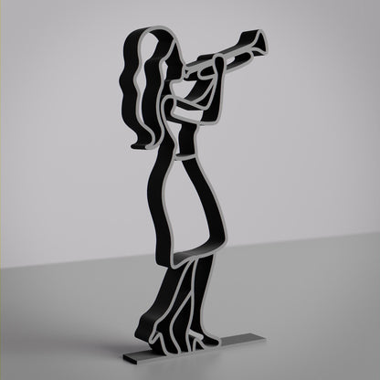 Female Trumpeter - Customized Line Art Figure