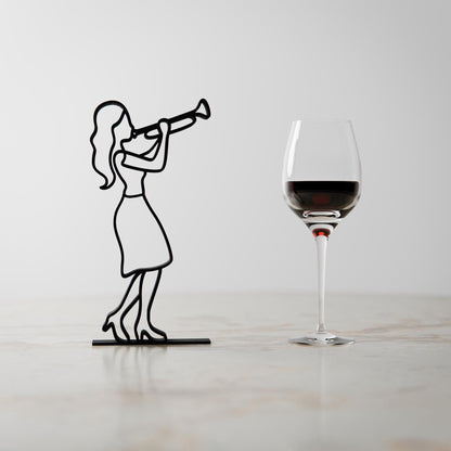 Female Trumpeter - Customized Line Art Figure