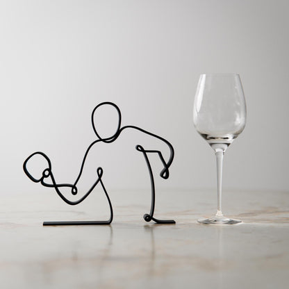 Table Tennis Player - Customized Line Art Figure