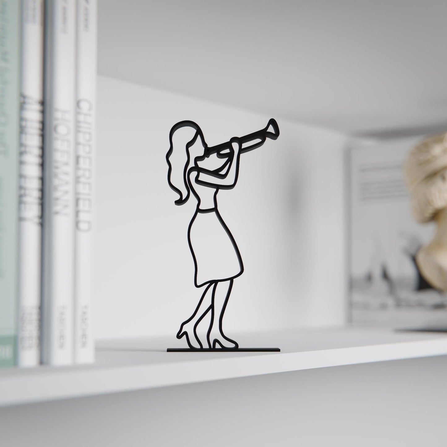 Female Trumpeter - Customized Line Art Figure