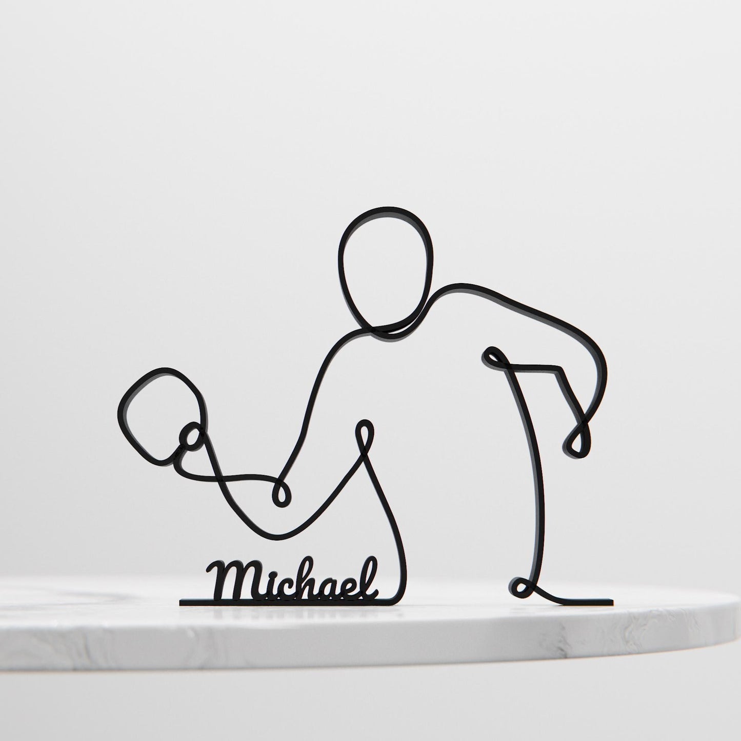 Table Tennis Player - Customized Line Art Figure