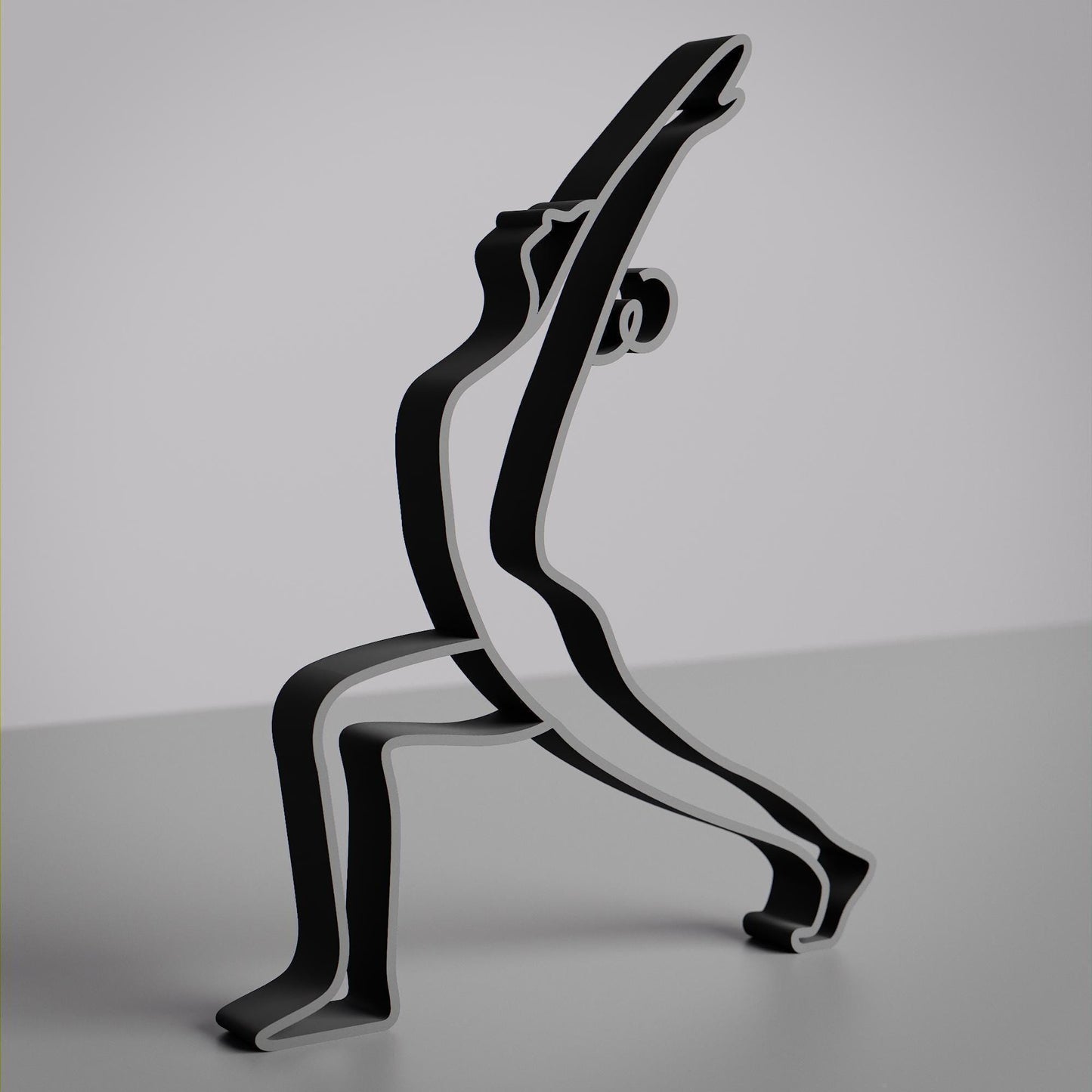 Yoga Warrior Pose - Line Art Figure