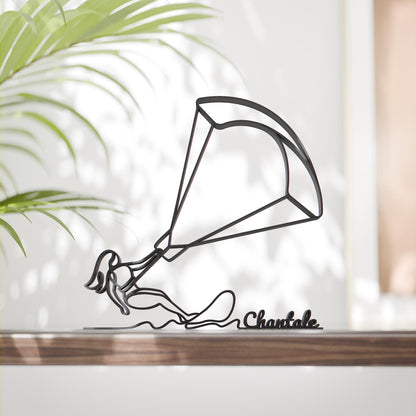 Female Kite Surfer - Customized Line Art Figure