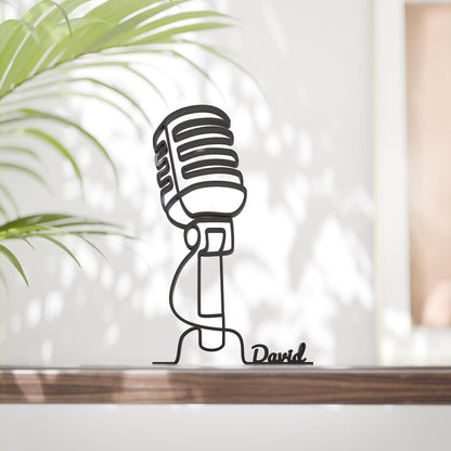Microphone - Customized Line Art Figure