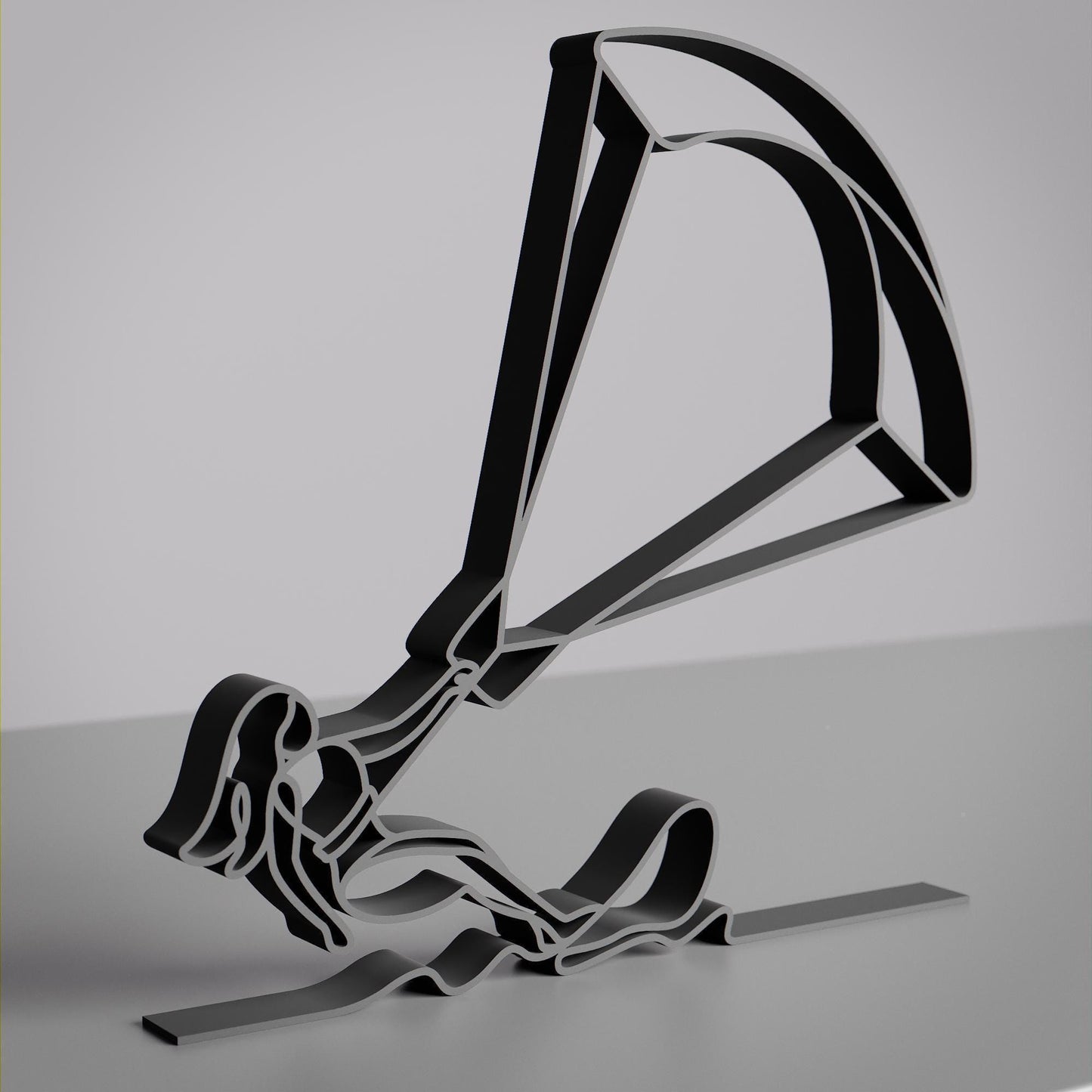 Female Kite Surfer - Customized Line Art Figure
