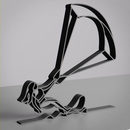 Female Kite Surfer - Customized Line Art Figure