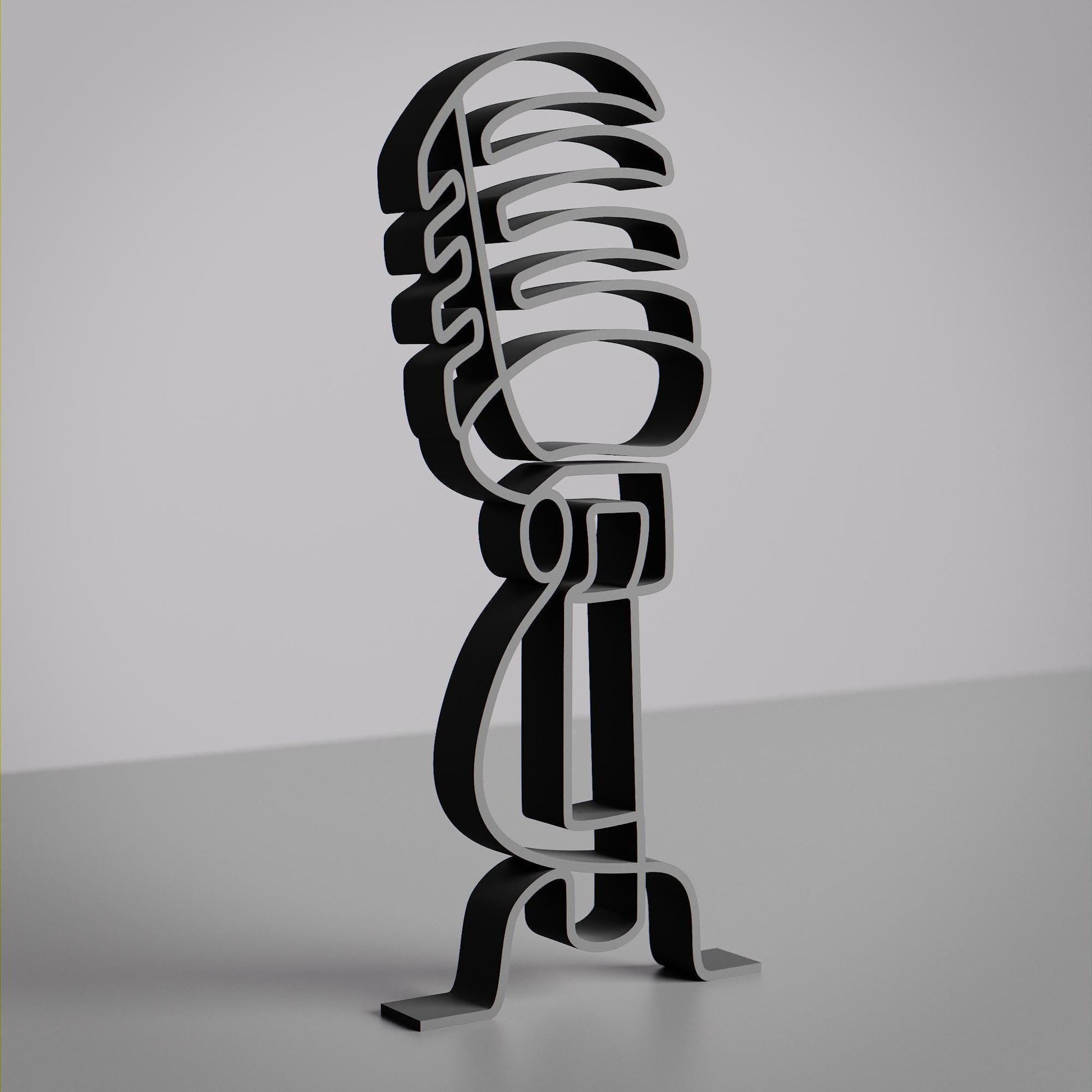 Microphone - Customized Line Art Figure
