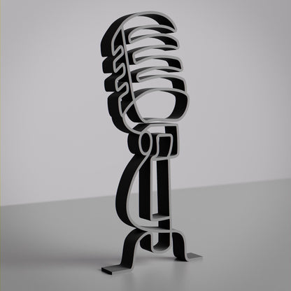 Microphone - Customized Line Art Figure