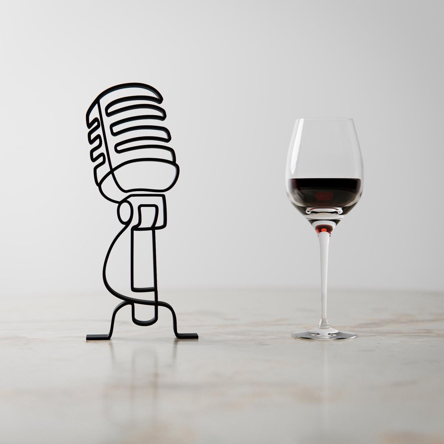 Microphone - Customized Line Art Figure