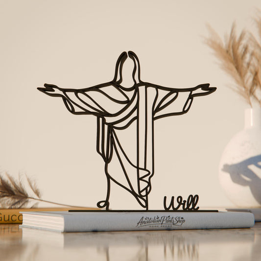 Christ the Redeemer - Customized Line Art Figure