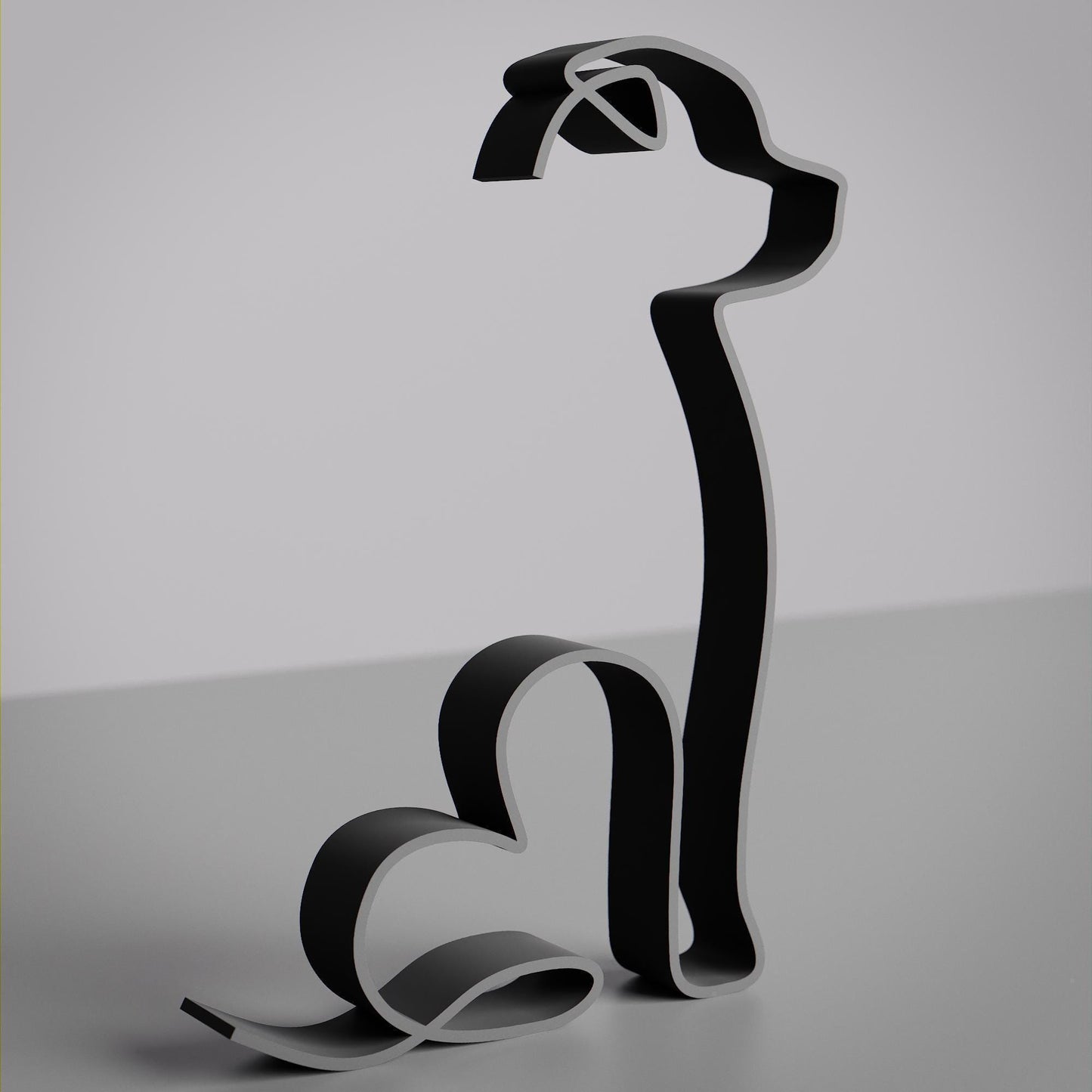 American Pitbull Terrier Dog 03 - Line Art Figure