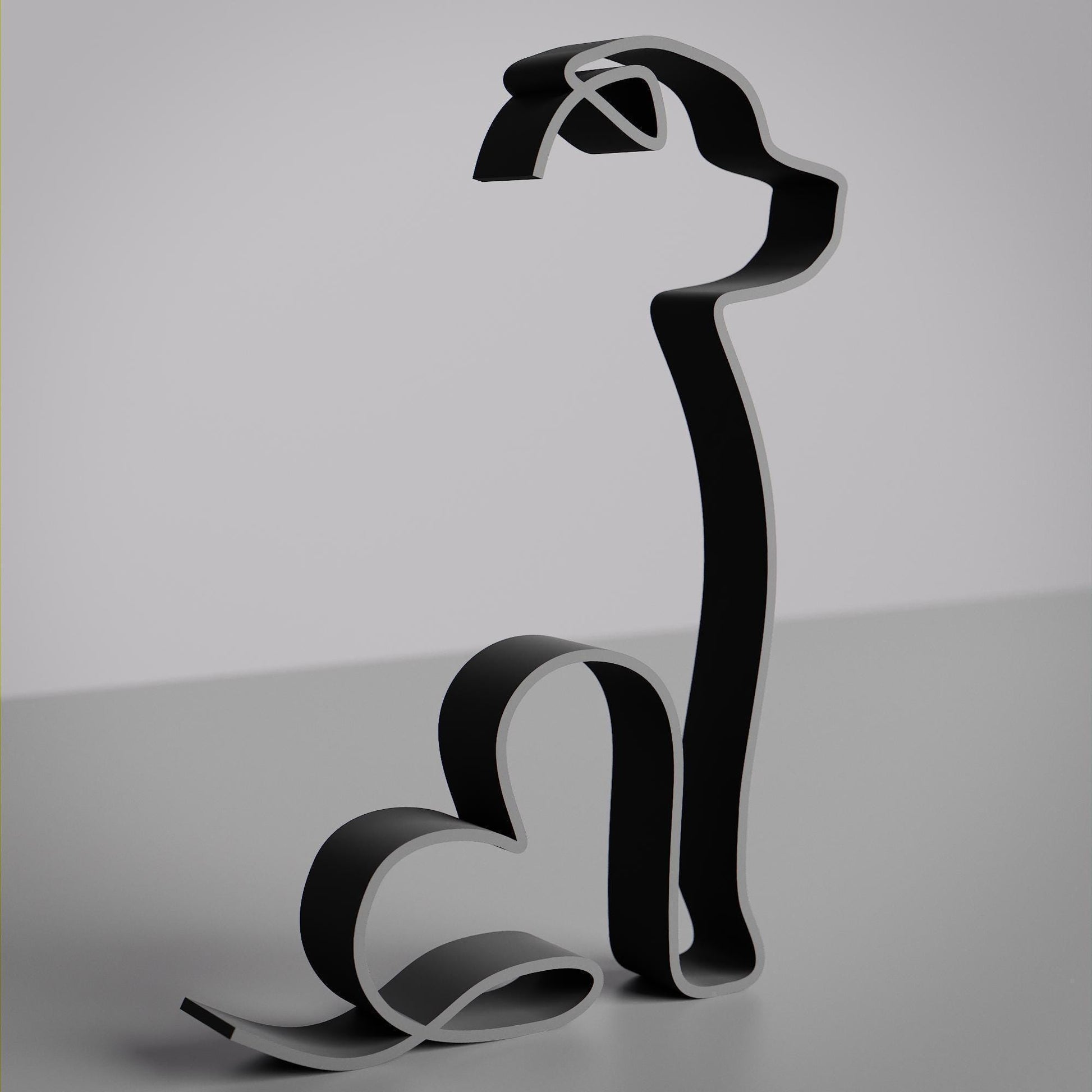 American Pitbull Terrier Dog 03 - Line Art Figure