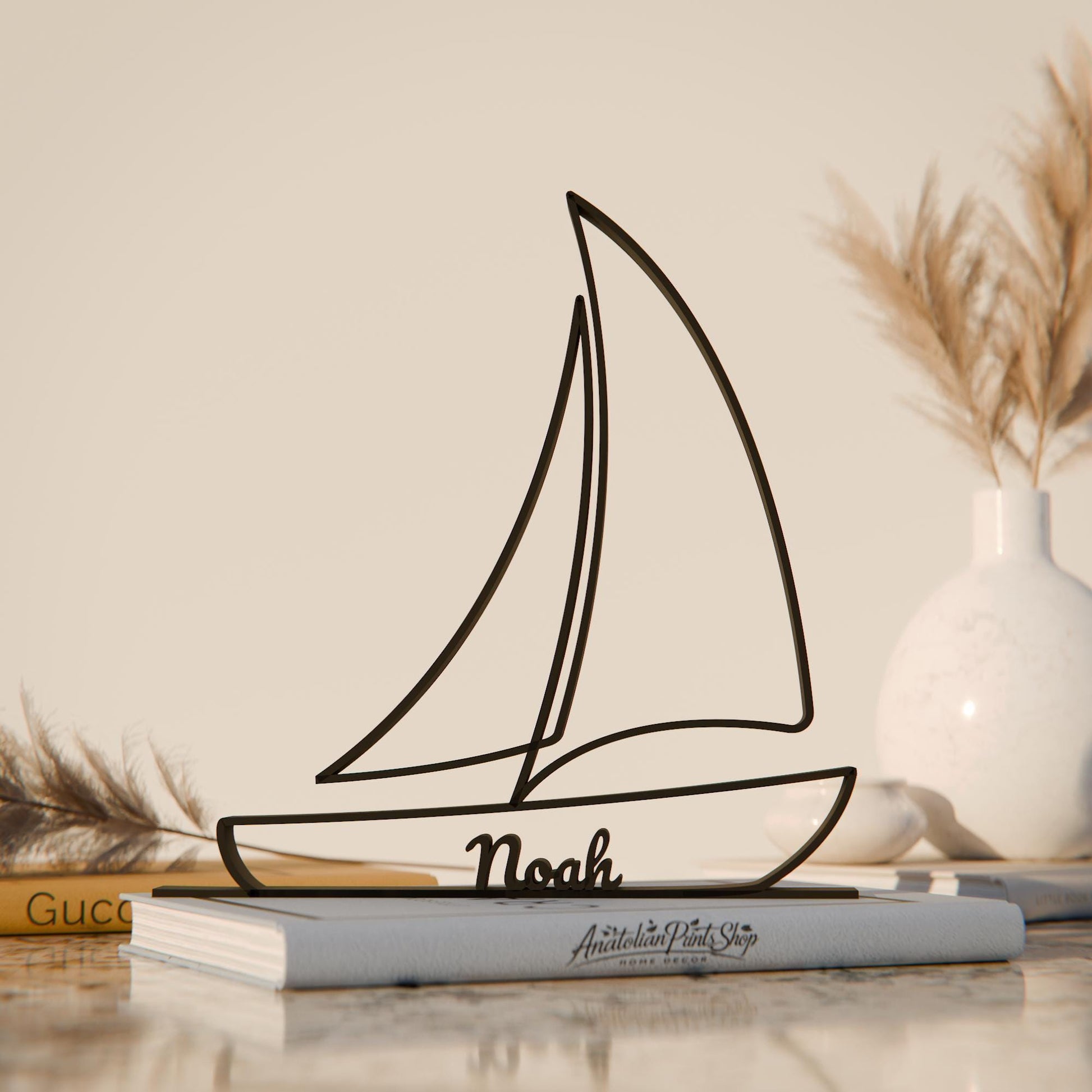Sailboat - Customized Line Art Figure