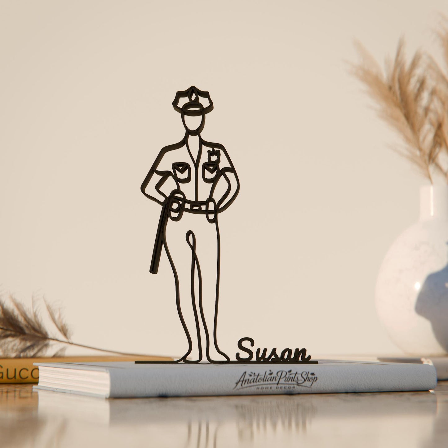 Police Woman/Police Officer - Customized Line Art Figure