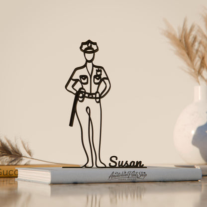 Police Woman/Police Officer - Customized Line Art Figure