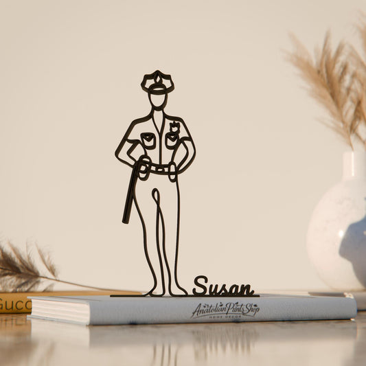 Police Woman/Police Officer - Customized Line Art Figure