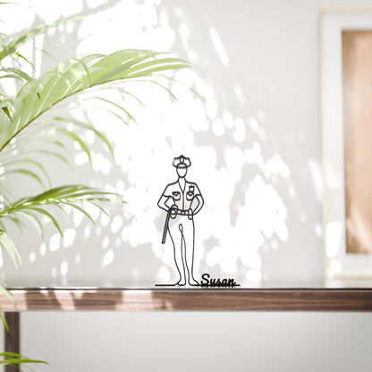 Police Woman/Police Officer - Customized Line Art Figure