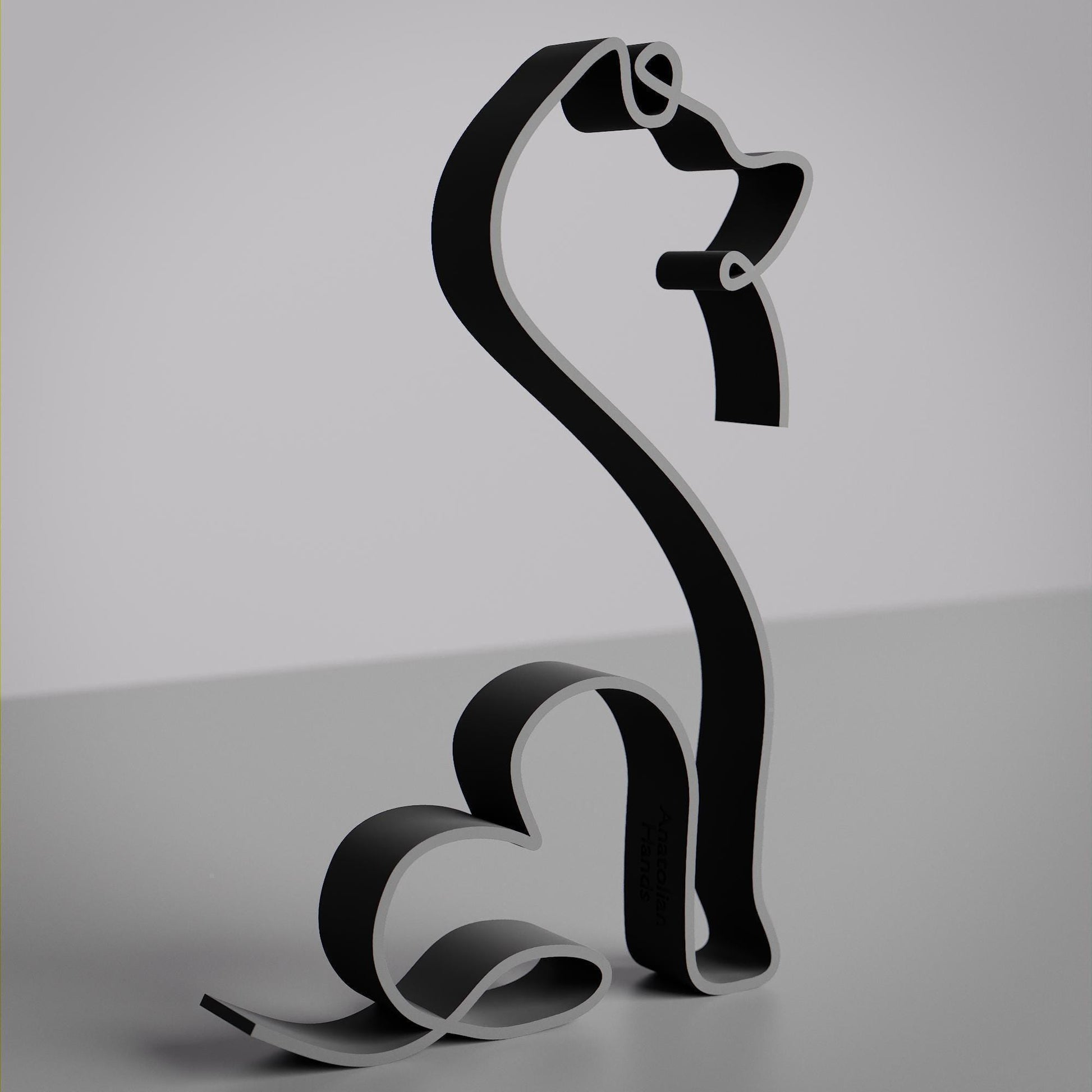 Keeshond Dog 05 - Line Art Figure