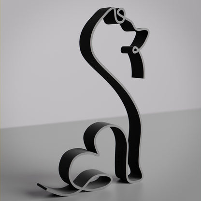 Keeshond Dog 05 - Line Art Figure