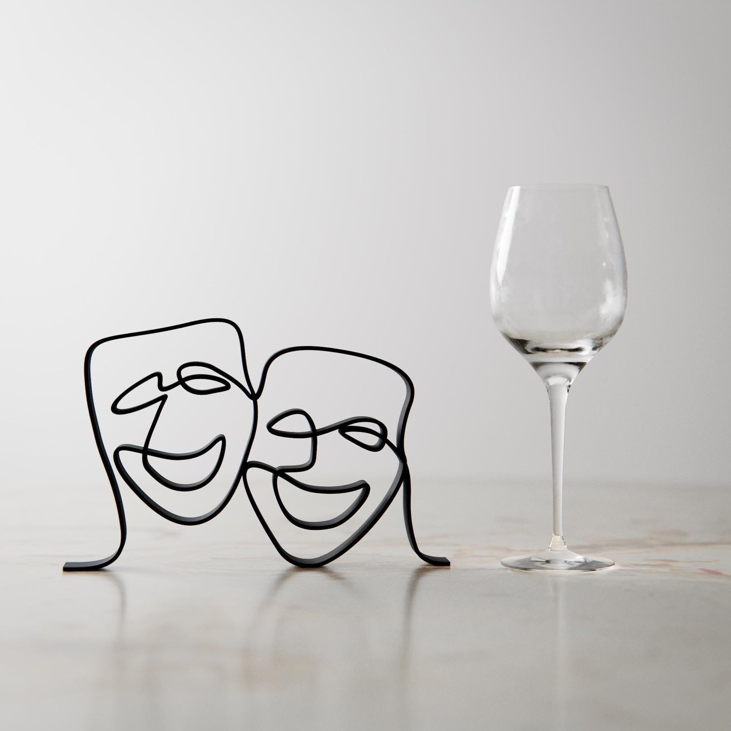 Theater Mask - Customized Line Art Figure