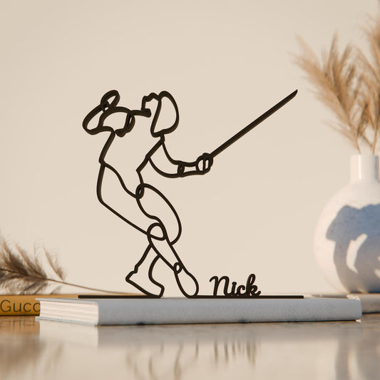 Fencer - Customized Line Art Figure