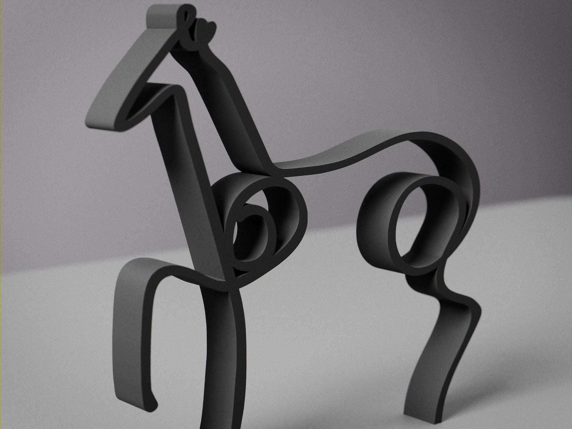 Picasso's Horse - Line Art Figure