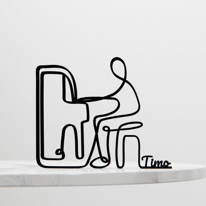 Pianist 02 - Customized Line Art Figure
