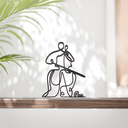 Cellist - Customized Line Art Figure