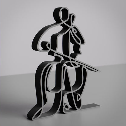 Cellist - Customized Line Art Figure