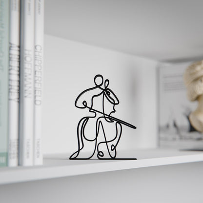Cellist - Customized Line Art Figure