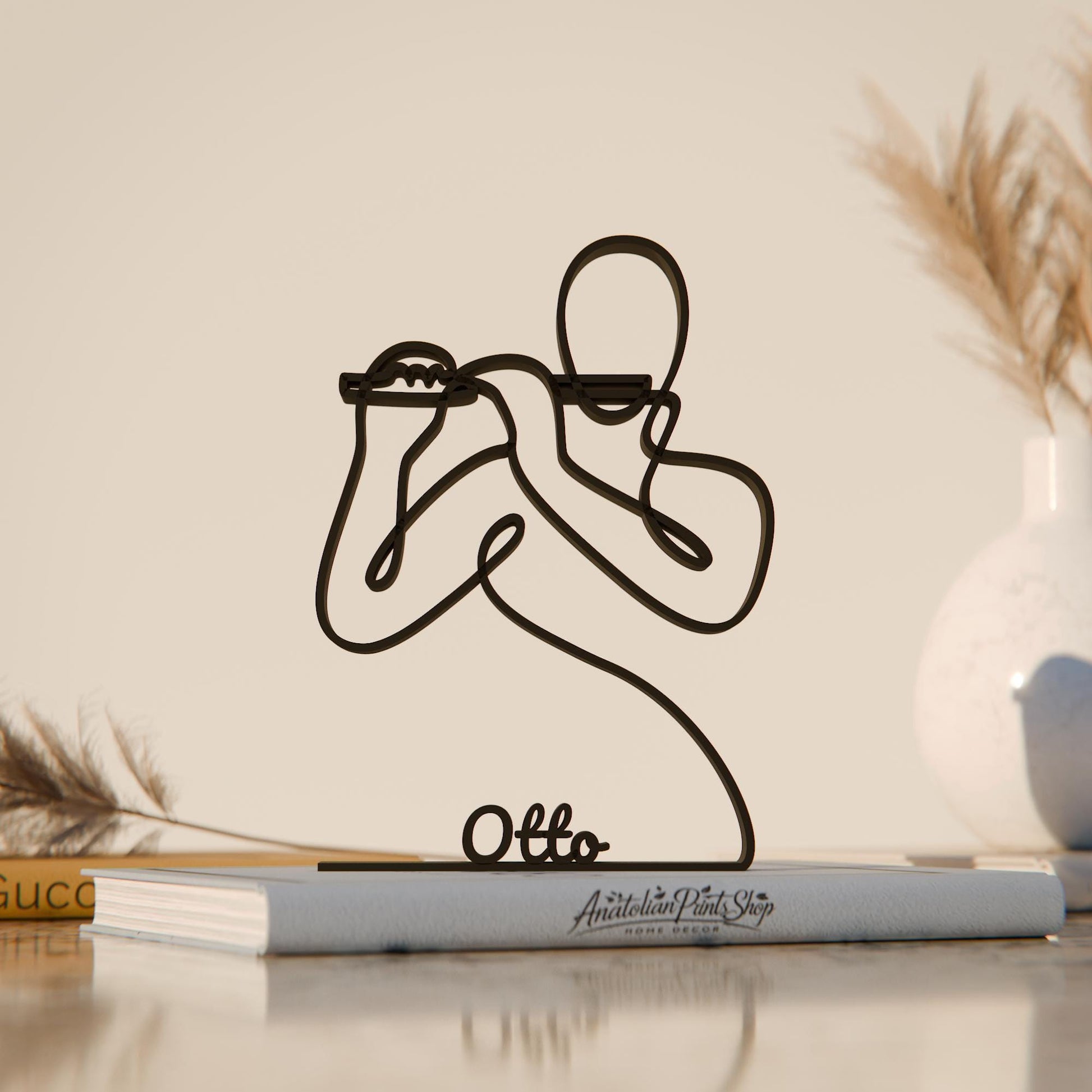 Piccolo Player - Customized Line Art Figure