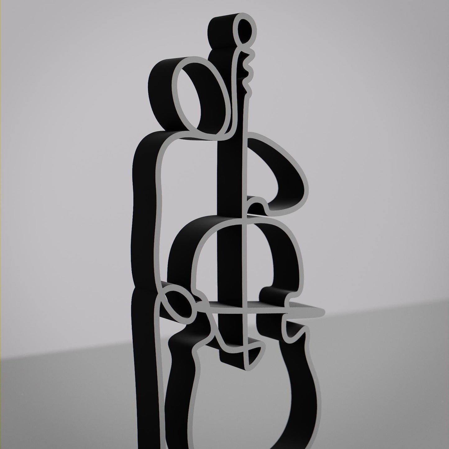 Contrabass Player - Customized Line Art Figure